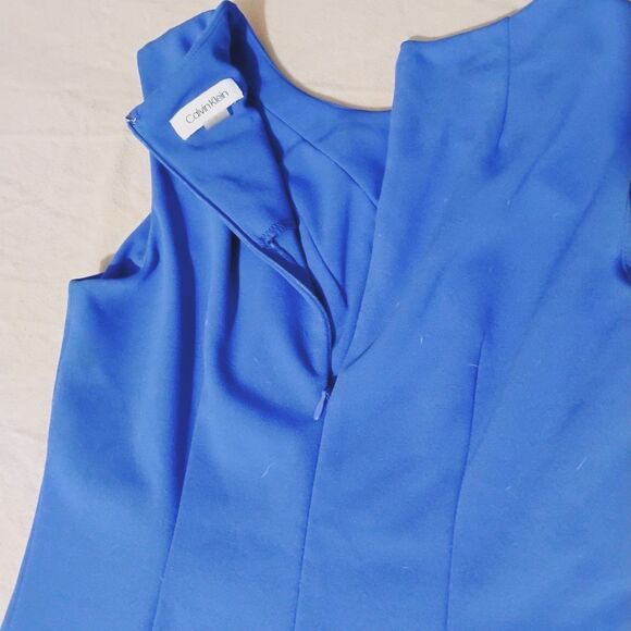 Calvin Klein Women's Royal Blue Sleeveless Sheath Dress Size 4 - Picture 4 of 5